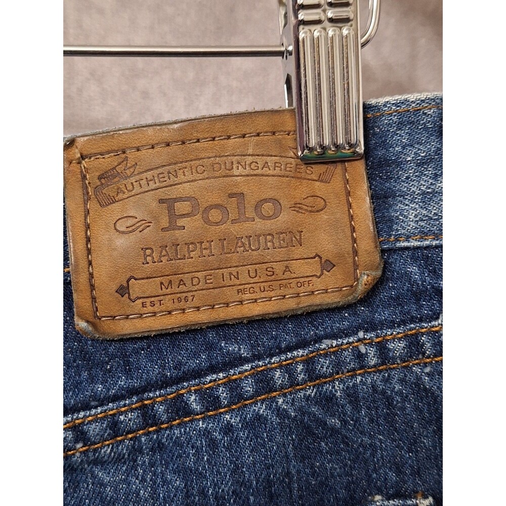 Vtg Polo Ralph Lauren Jeans Men 36x34 Dungarees Button Fly Baggy 90s Made In USA